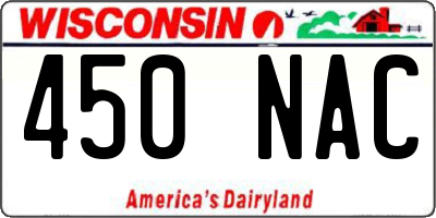 WI license plate 450NAC