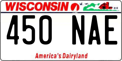 WI license plate 450NAE