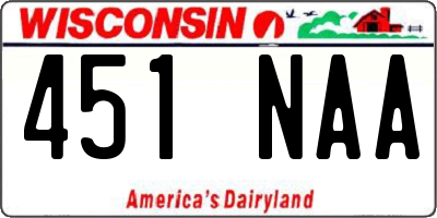 WI license plate 451NAA