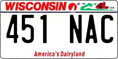 WI license plate 451NAC