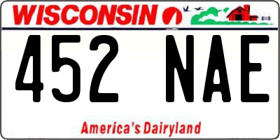 WI license plate 452NAE