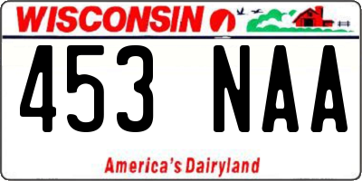 WI license plate 453NAA