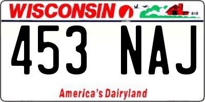 WI license plate 453NAJ