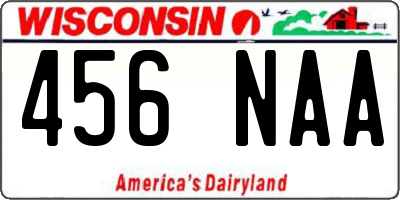 WI license plate 456NAA