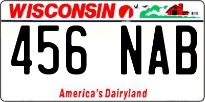 WI license plate 456NAB