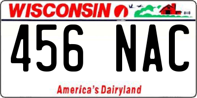 WI license plate 456NAC
