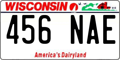 WI license plate 456NAE