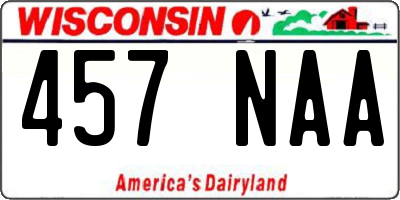 WI license plate 457NAA
