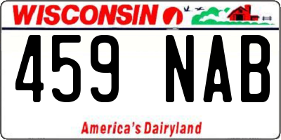 WI license plate 459NAB