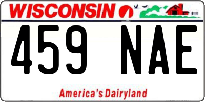 WI license plate 459NAE