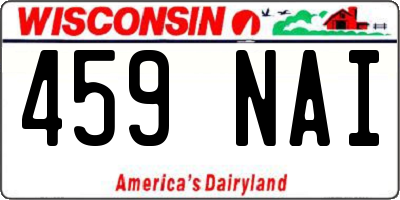 WI license plate 459NAI
