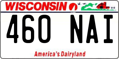 WI license plate 460NAI