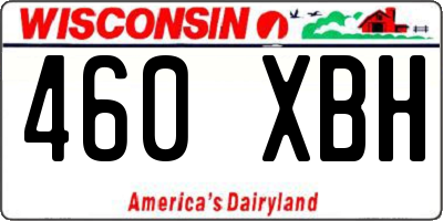 WI license plate 460XBH