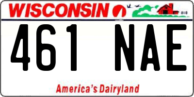 WI license plate 461NAE