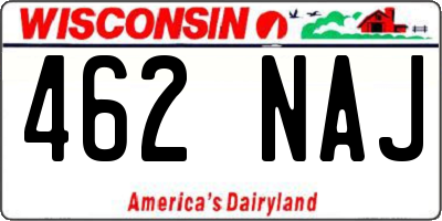 WI license plate 462NAJ