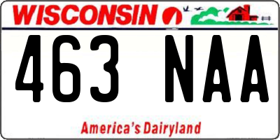 WI license plate 463NAA