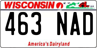 WI license plate 463NAD