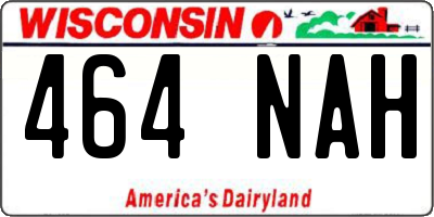 WI license plate 464NAH