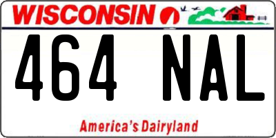 WI license plate 464NAL