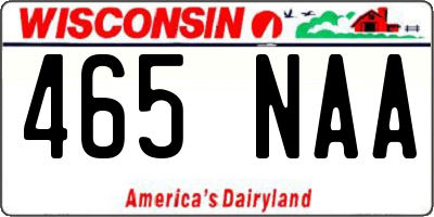 WI license plate 465NAA