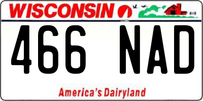 WI license plate 466NAD