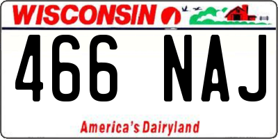 WI license plate 466NAJ