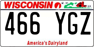 WI license plate 466YGZ