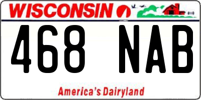 WI license plate 468NAB