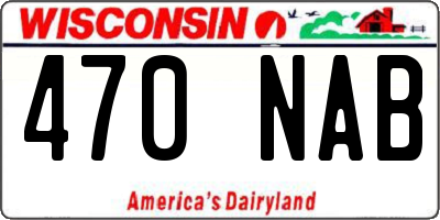 WI license plate 470NAB