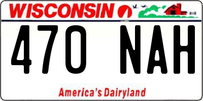 WI license plate 470NAH