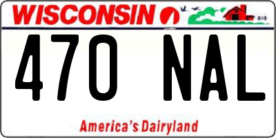 WI license plate 470NAL