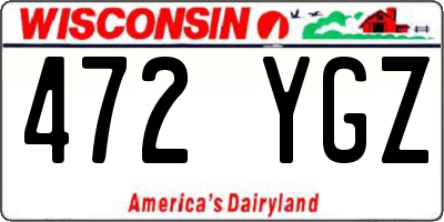 WI license plate 472YGZ