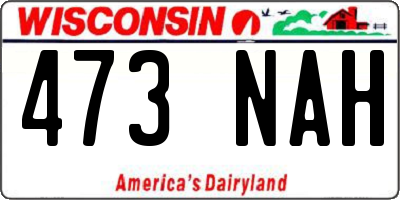 WI license plate 473NAH