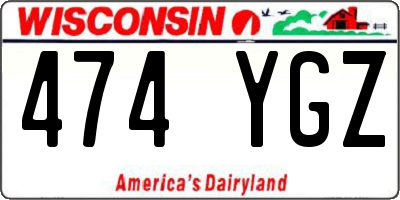 WI license plate 474YGZ