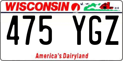 WI license plate 475YGZ