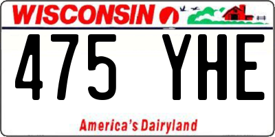 WI license plate 475YHE