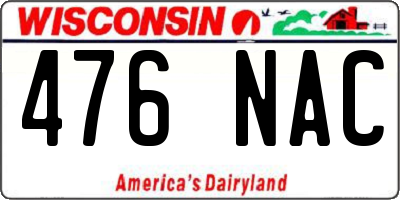 WI license plate 476NAC
