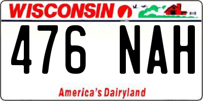 WI license plate 476NAH