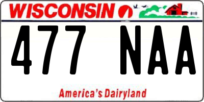 WI license plate 477NAA