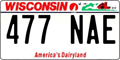 WI license plate 477NAE