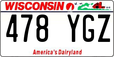 WI license plate 478YGZ