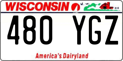 WI license plate 480YGZ