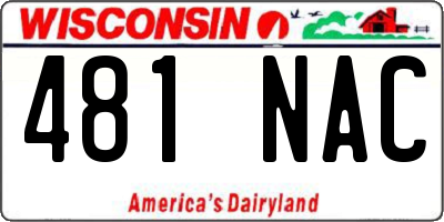 WI license plate 481NAC