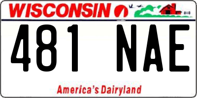 WI license plate 481NAE
