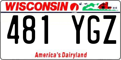 WI license plate 481YGZ