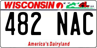 WI license plate 482NAC