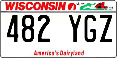 WI license plate 482YGZ