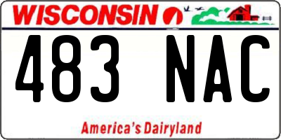 WI license plate 483NAC