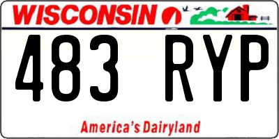 WI license plate 483RYP