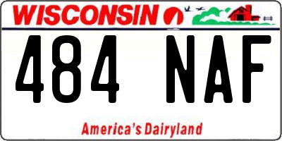 WI license plate 484NAF
